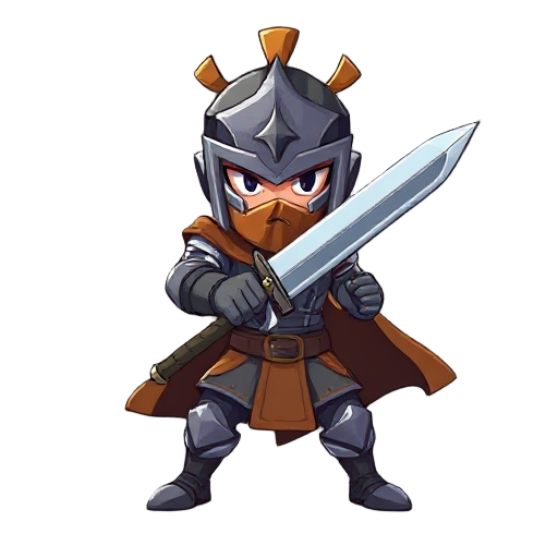 crie uma imagem de um guerreiro segurando sua espada pixel 