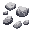 several small rounded gray rocks with soft shading and subtle highlights.