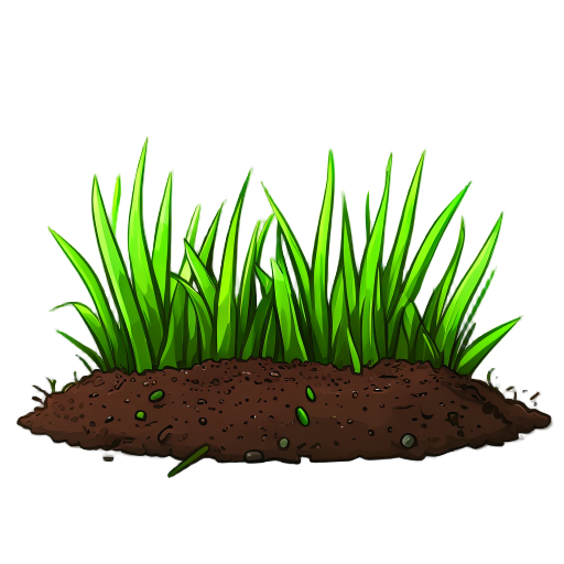 small cartoon plain grass,  soil should not be included, only grass blades
