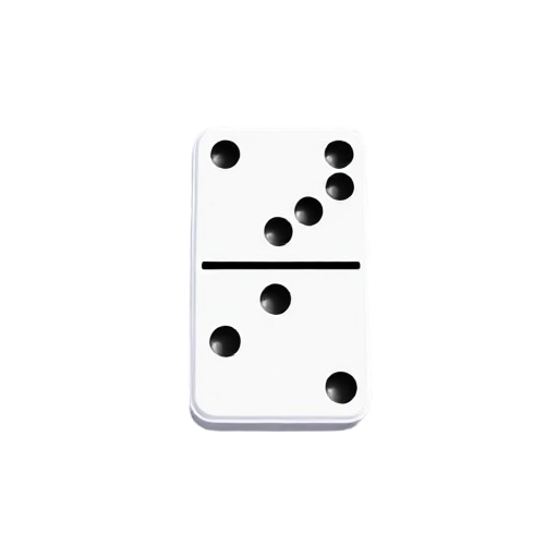 an domino saw from top with a 3d effect with the pips 5-5