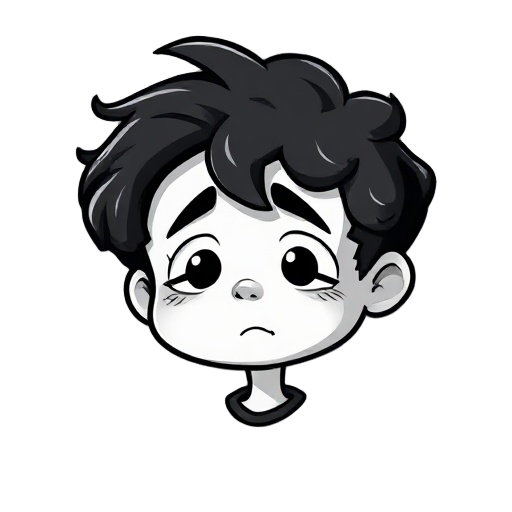 little boy, dark, black and white, sad, curly hair