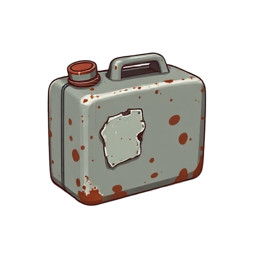 rusty gasoline tank with a hole that got patched