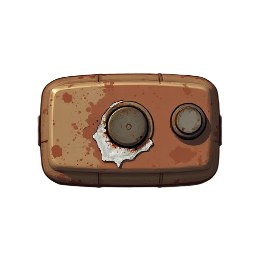 rusty gasoline tank with a hole that got patched