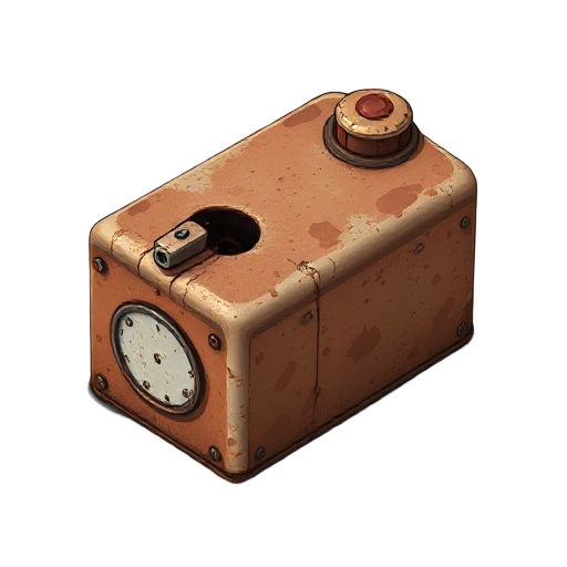 rusty gasoline tank with a hole that got patched