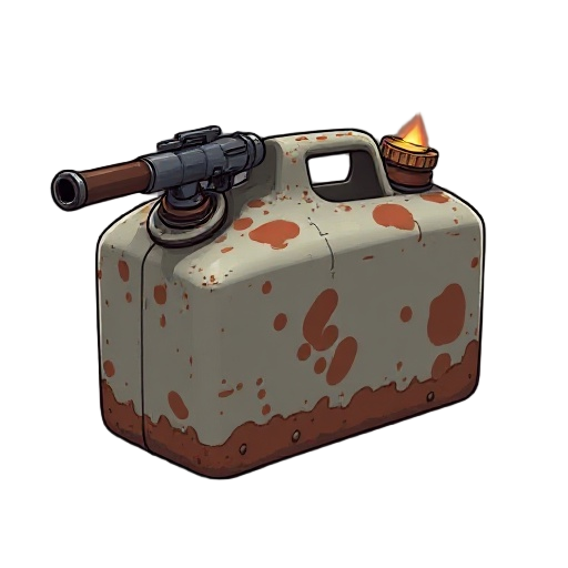 rusty gasoline tank with a gunshot that got welded