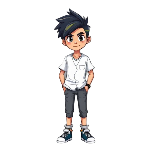 a typical badboy filipino student with color of his hair white shirt and swag movement 