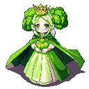 bok choy dressed as a queen, with a crown and cape, slim, beautiful, anthropomorphized, with pigtails, using bright and natural colors.