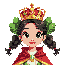 bok choy dressed as a queen, with a crown and cape, slim, beautiful, anthropomorphized, with pigtails, using bright and natural colors.