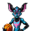 an pixelated aqua blue black and pink hornet with a basketball, basketball logo 