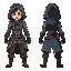 generate a template for a cute human rogue character. position it so that it can be animated easily