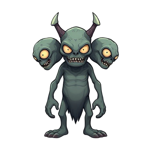 monstruo de 3 cabezas de mucho horror 