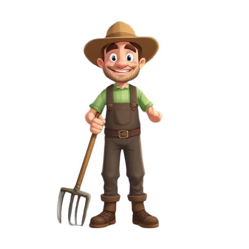 make a farmer with a hoe