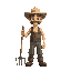 make a farmer with a hoe