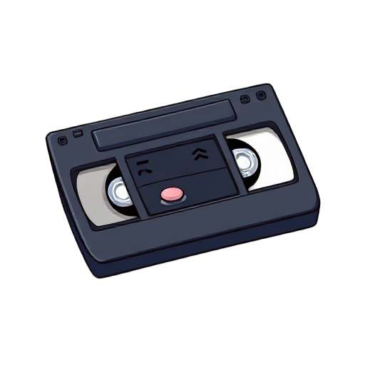 a vhs cassette tape. face on angle.