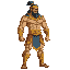 godly, buff, strong, fit gilgamesh the king of uruk standing still, side view