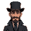 a victorian lord with a hat. handsome.