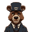 a victorian lord with a hat. handsome. bear