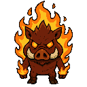 porco-em-chamas: este javali é puro fogo e sabor! sendo um javali demoníaco em chamas, suas labaredas constantes não só intimidam, mas também garantem um bacon já defumado e um torresmo com crocância vulcânica. ideal para pratos que aquecem a alma faminta