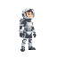 futuristic astronaut looking to the right