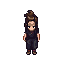  androgynous mysetrious child and simple dark clothes and have messy brown hair