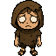 kid with a hopeless expression and blank eyes, r partially covered by a torn hood , wearing ragged and torn clothes