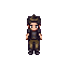  androgynous child wearing simple dark clothes and have messy hair