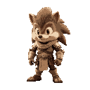 hedgehog warrior with light leather armor