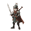 soldier with sword. heroes of might and magic style