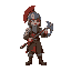 medieval warrior with ballista and grapling hook