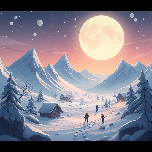 mundo postapocalíptico en la nieve. tonos apagados y oscuro