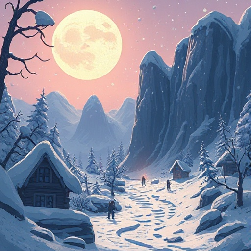 mundo postapocalíptico en la nieve. tonos apagados y oscuro