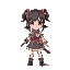 a girl with a japanese weapon