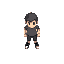 top-down pixel art player sprite with clear shading, distinct silhouette, and neutral stance. designed for readability from above with simple details and smooth animation potential.