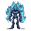 with a blue energy emanating
