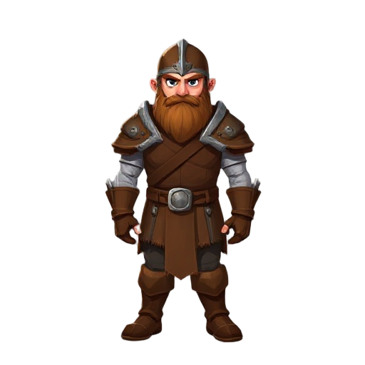 a warrrior with brown leather armor