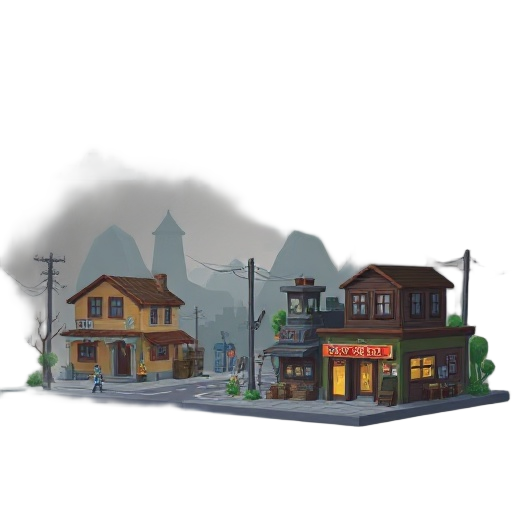 sebuah kota dengan 2 mode yaitu post-apocalyptic dan mode kota biasa, keduanya dengan latar waktu pada malam hari. pada kota tersebut terdapat rumah sakit, toko, dan perumahan