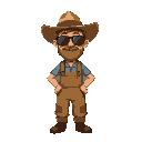 a farmer with sunglasses 