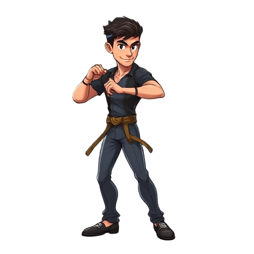 salsa dancer in a fighting stance
