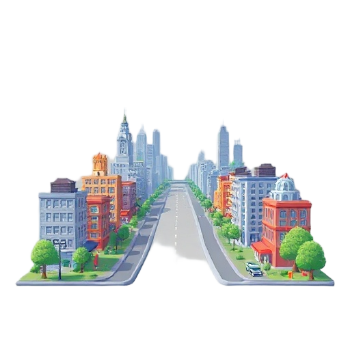 faça uma rua pixelada como se fosse uma cidade flutuante