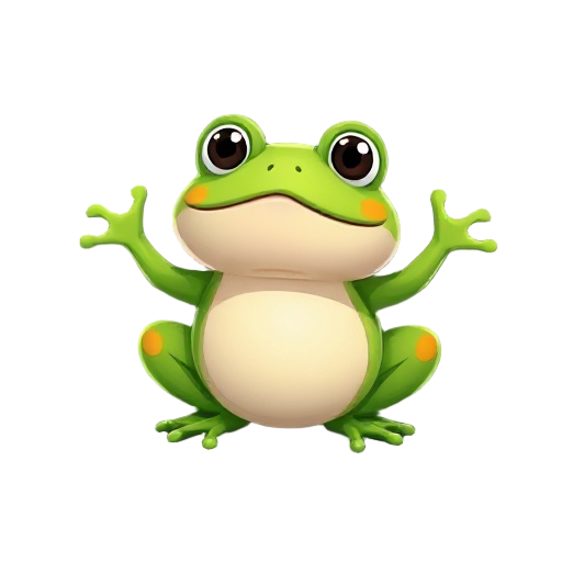 cozy frog character for te game