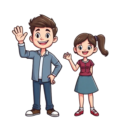 guy and a girl waving