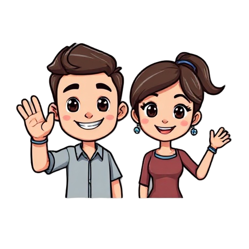 guy and a girl waving pixel