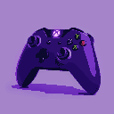the xbox elite2 controller glows a bright, saturated purple color.