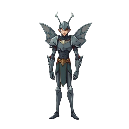 a tall, thin, male knight moth 