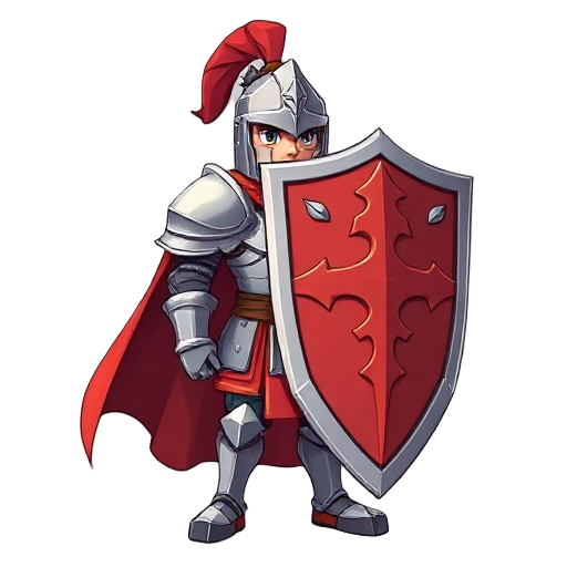 royal knight with huge shield