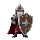 royal knight with huge shield