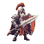 royal knight with huge shield and a huge blade in rpg maker