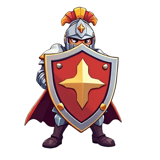 royal knight with huge shield