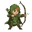 an archer, who wears a hood