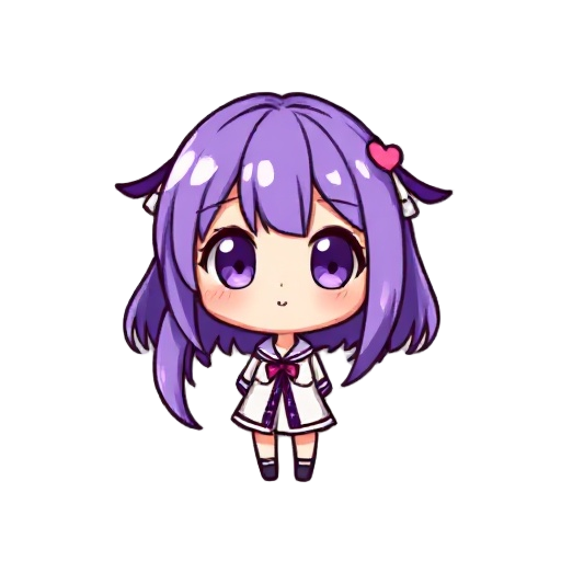 pixel anime violet girl 